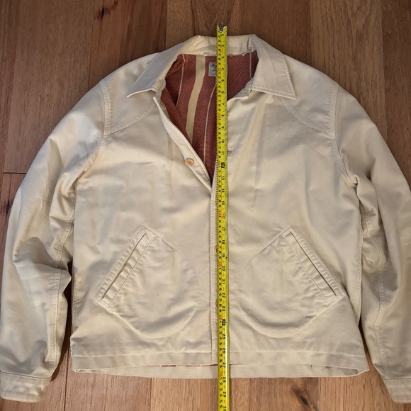 LEVIS VINTAGE CLOTHING LVC WIND REPELLENT JACKET IN FOG WHITE SIZE LARGE - Picture 4 of 8